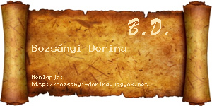 Bozsányi Dorina névjegykártya
